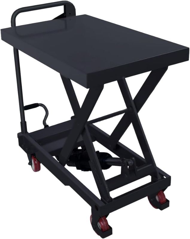 Photo 1 of * MINOR DAMAGE* 500 Lbs Capacity Hydraulic Lift Table Cart, 500 Lbs Capacity Lift Table with a 28.5" Lifting Height, Hydraulic Lift Table Equipped with 4 Wheels and a Foot Pump.
