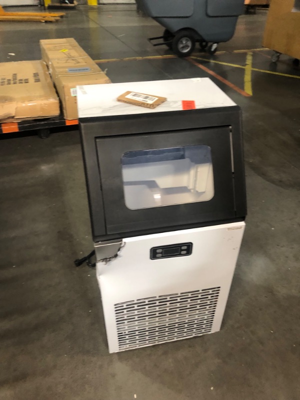 Photo 2 of ***USED - DAMAGED - NO PACKAGING - POWERS ON - UNABLE TO TEST FURTHER - MISSING PARTS - SEE PICTURES***
FREE VILLAGE Commercial Ice Maker Machine, 100lbs/Day, 45 Ice Cubes/Batch in 11-18 Mins, Self-Cleaning, Advanced LCD Panel, Stainless Steel, Freestandi