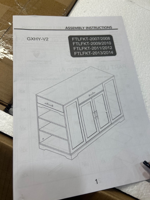 Photo 1 of ***PARTIAL SET ONLY BOX 2 of 2 ***Kitchen island white. 