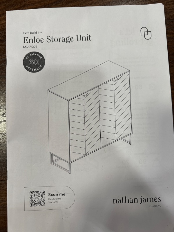 Photo 3 of *****MINOR DINGS/MISSING SCREW, SO THE RIGHT DOOR DOES NOT WORK PROPERLY************ Enloe Wood 2 Door Storage Cabinet - Nathan James