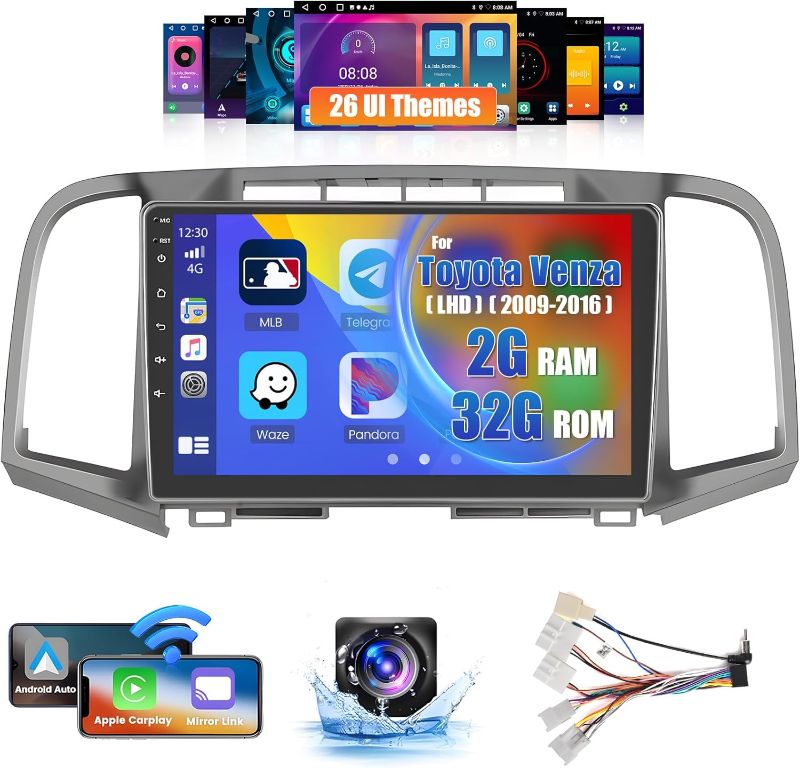 Photo 1 of *UNABLE TO TEST** Roinvou [2G+32G] Android 13 Car Stereo for Toyota Venza 2009-2016 (LHD) with Wireless Carplay Android Auto, 9" Touch Screen Car Radio Support GPS/WiFi/Bluetooth/26UI/Voice Control/SWC/Backup Camera