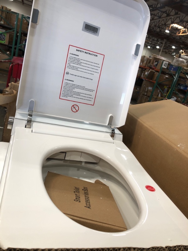 Photo 4 of (previously boughten, untested) Smart Toilet With Bidet Built In, Modern Toilet Bidet Combo With Heated Seat, Elongated Electric Toilet With Instant Warm Water, Air Dryer, Auto Flush, Digital Display, Remote Control
