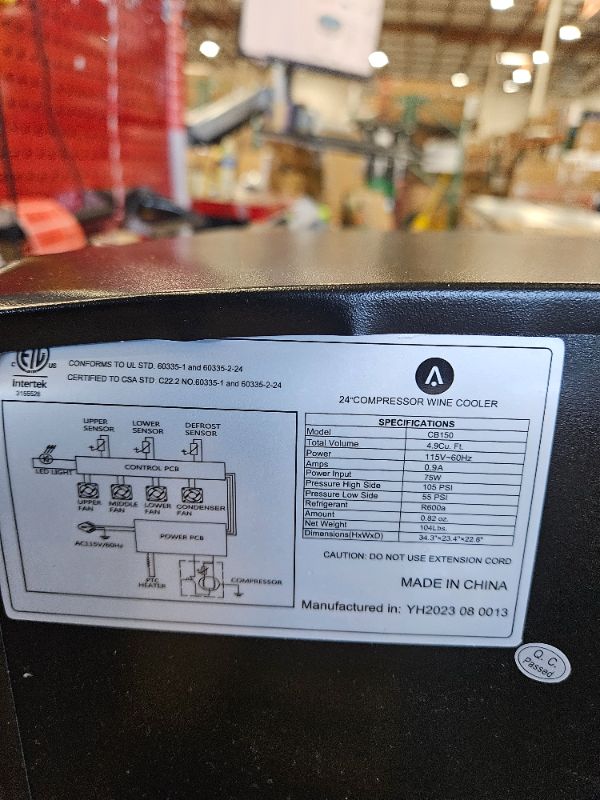 Photo 7 of ****MISSING HINGES , DAMAGED *** Wine Cooler Refrigerator 51 Bottles Compressor Dual Zone Built-in or Freestanding Fridge with Seamless Stainless Steel & Triple-Layer Tempered Reversible Glass Door and Temperature Memory Function