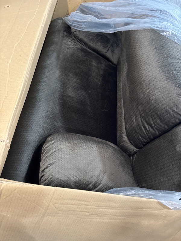 Photo 1 of Signature Design by Ashley Clonmel Microfiber Power Zero Wall Wide Seat Adjustable Recliner, Brown