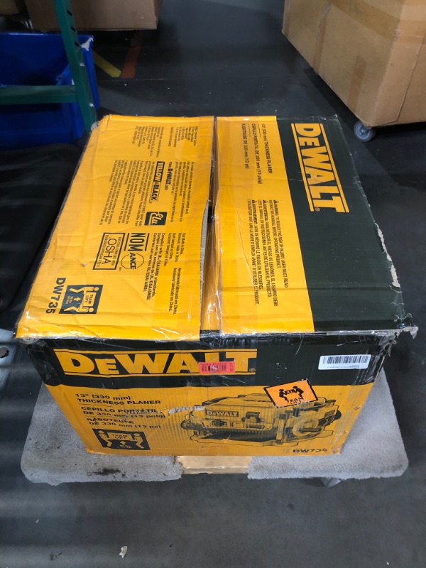 Photo 7 of **NON-REFUNDABLE** (PARTS  DEWALT Planer, Thickness Planer, 13-Inch, 3 Knife for Larger Cuts, Two Speed 20,000 RPM Motor, Corded (DW735)