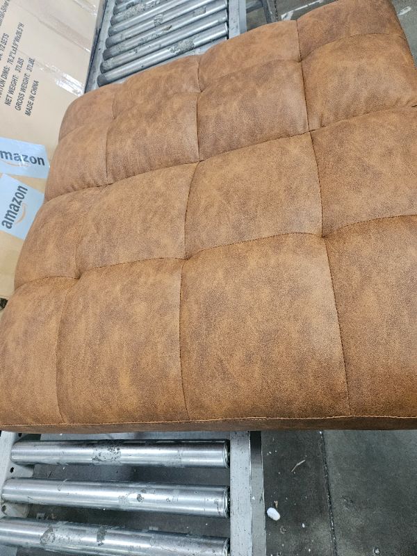 Photo 2 of **incomplete set** mopio Aaron Couch, Small Sofa, Futon, Sofa Bed, Sleeper Sofa, Loveseat, Mid Century Modern Futon Couch, Sofa Cama, Couches for Living Room, Bedroom (Pecan Brown, Faux Leather)