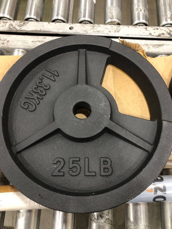 Photo 2 of 1 plate Signature Fitness Olympic 2-Inch Cast Iron Plate Weight Plate for Strength Training and Weightlifting