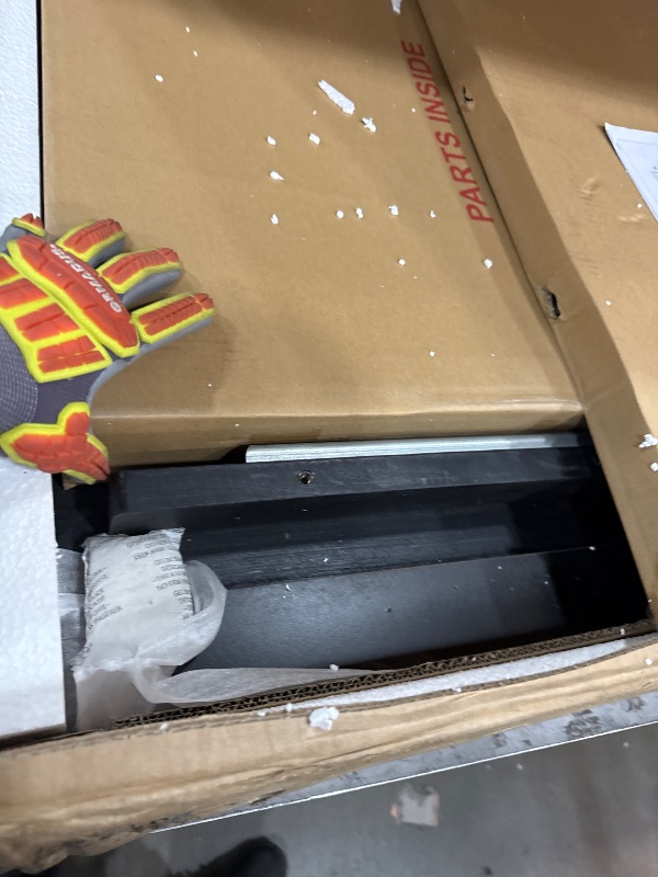 Photo 1 of Merax 9 Piece Extendable Dining Table Set for 8, Farmhouse 83.9” Kitchen Table with Removable Leaf and 8 Upholstered Chairs, Espresso