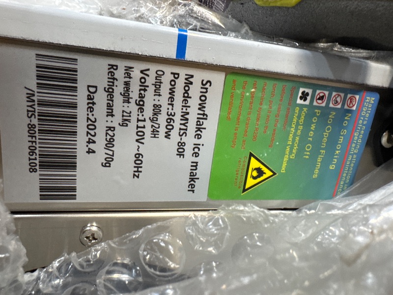 Photo 1 of Yovtekc 80KG/24H Commercial Snowflake Ice Machine, Snowflake Ice Maker, Snowflake Ice Shaver, Stainless Steel Snow Ice Maker Shaver Machine for Snack Bar, Adjustable Speed