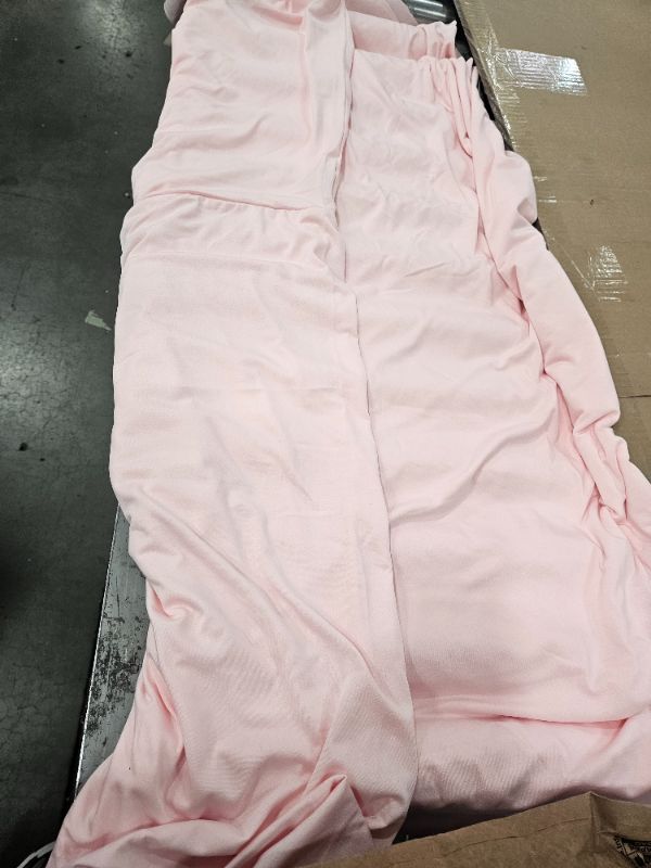 Photo 1 of 1 Pack Pink Table Clothes for 4 Foot Rectangle Tables, One-Piece Wrinkle Resistant Stretch Spandex Table Covers with Skirt for Event Banquet Wedding Birthday Party