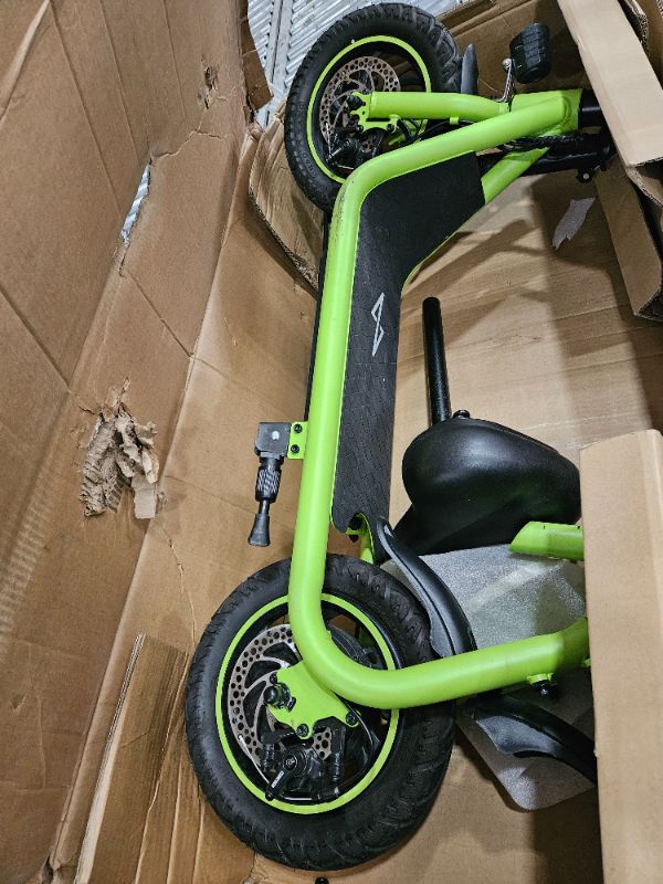 Photo 4 of ***Parts Only***Phantomgogo Commuter R1 - Electric Scooter for Adults - Foldable Scooter with Seat & Carry Basket - 450W Brushless Motor 36V - 15MPH 265lbs Max Load E Mopeds for Adults (Neon)