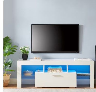 Photo 1 of **stock photo for reference only similar ** Entertainment Center TV stand Modern/Contemporary White Tv Stand