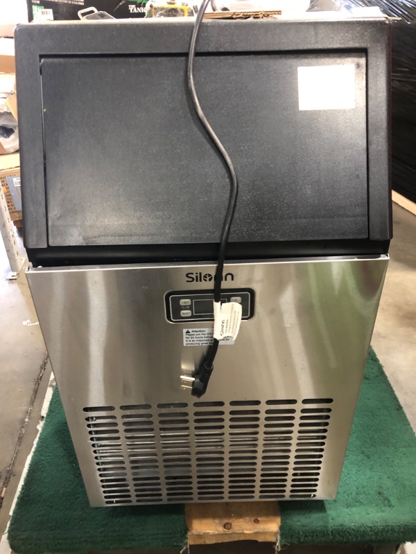 Photo 2 of **see notes** ice Maker, Commercial Ice Machine,100Lbs/Day, Stainless Steel Ice Machine with 48 Lbs Capacity, Ideal for Restaurant, Bars, Home and Offices, Includes Scoop Silver