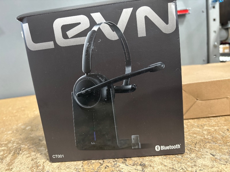 Photo 3 of (READ FULL POST) LEVN Wireless Headset, Wireless Headset with Mic for Work(Noise Cancelling), 65 Hours Woktime & Mute Button, Wireless Headset with Charging Base, Suitable for Call Center/Work from Home