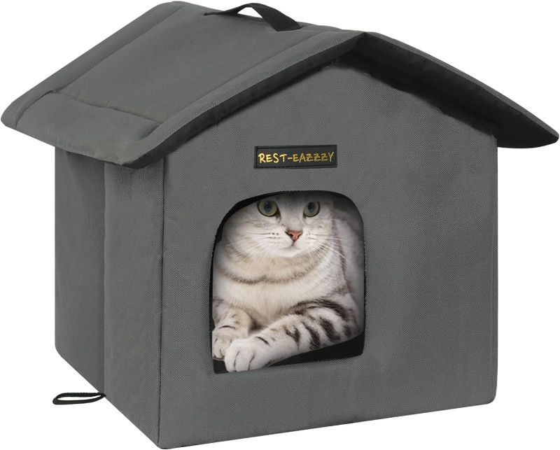 Photo 1 of 
Rest-Eazzzy Cat House for Outdoor Cats, Weatherproof and Insulated Feral Cat House with Mat and Clip, Easy to Put Together, Selfwarming Cat Shelter