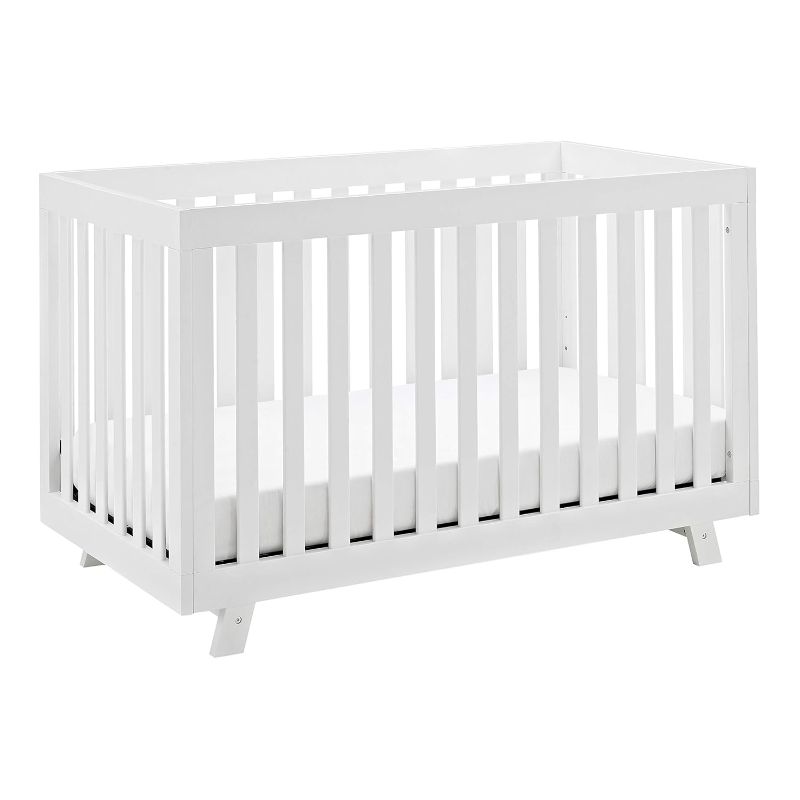 Photo 1 of Babyletto Hudson 3-in-1 Convertible Crib with Toddler Bed Conversion Kit in Natural Walnut, Greenguard Gold Certified