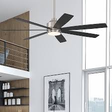 Photo 1 of * MISSING HARDWARE* ISSUES FUNCTIONING* Harbor Breeze Cogdell 60-in Brushed Nickel with Black/Auburn Blades Color-changing Integrated LED Indoor/Outdoor Downrod or Flush Mount Ceiling Fan with Light and Remote (7-Blade)
