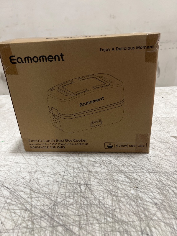 Photo 2 of Eamoment Brown Electric Lunch Box Food Heater 270W 304 Stainless Steel,1000mL Standard Capacity.Heating/Cooking/Keep Warm,Portabler for Adults/Work/WomanUHLB-1.5S001W (Electric Lunch Box Food Heater)