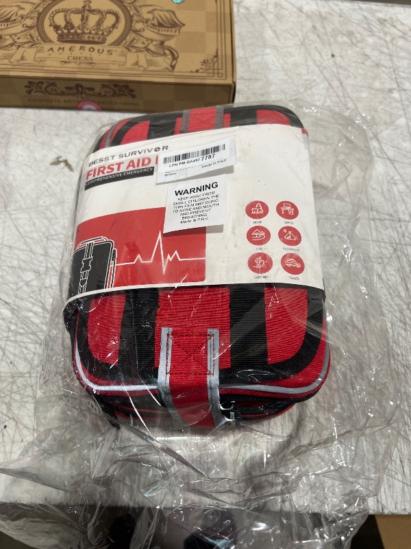 Photo 1 of Upgrade Comprehensive Premium First Aid Kit, Labeled Compartments Trauma Kits with Shoulder Strap, Large Emergencies Medical Kits for Home, Truck, Camping, Sports, Outdoor Emergencies -401 Piece Set