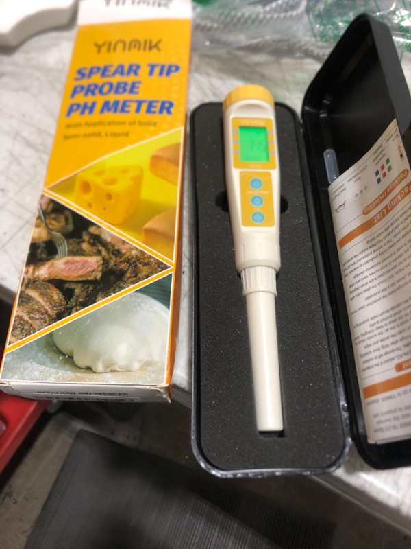 Photo 2 of YINMIK Digital pH Meter for Food, pH Probe for Sourdough and Bread Dough, Checking The pH of Fermenting Sausages and Salami, Waterproof pH Tester for Solid and Liquid Soft Soil Sample…