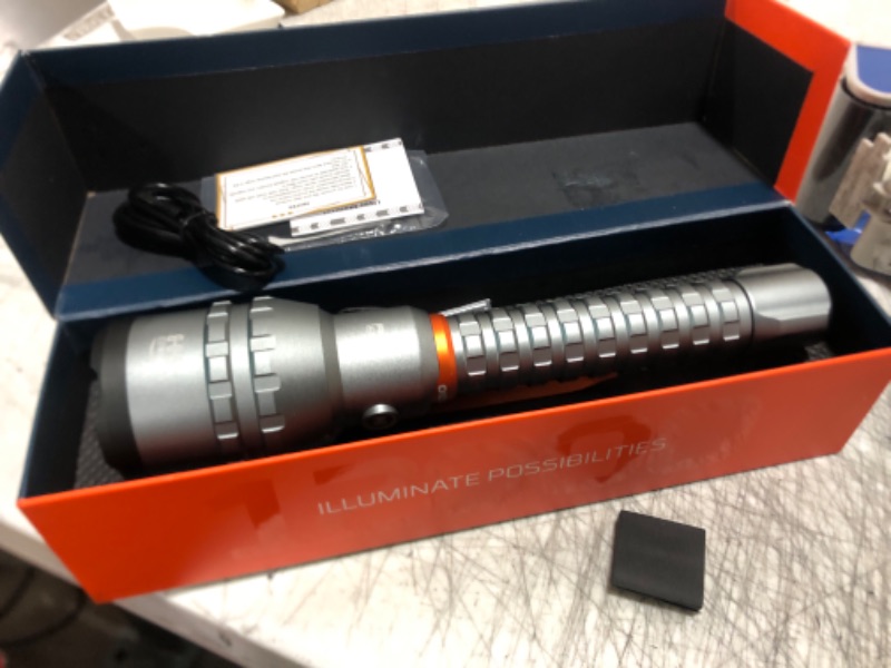 Photo 2 of NEBO 12000 Rechargeable Flashlight with 2x Zoom, 5 Light Modes, Waterproof (IP67), and Power Bank, Bright Flashlight for Everday Carry, Hunting, Camping