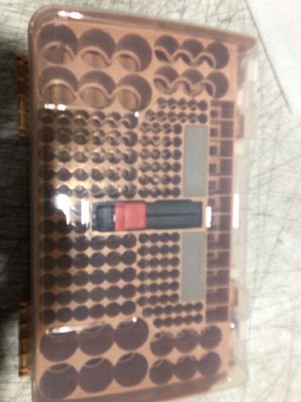 Photo 1 of Large Capacity 269 Battery Organizer Storage Case with Tester, Double-Side Battery Holder Container for AA AAA AAAA C D 9V Lithium 3V CR123 CR2032 CR1632 18650 Batteries(Box Only)(Brown)