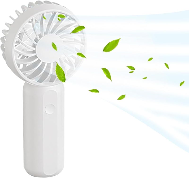 Photo 1 of AREYCVK Portable Personal Fan Handheld Fan3 Speeds Pocket Fan 2000mAh Battery Small Fan 6-12Working Hours Mini Fan USB RechargeableTravel fanforKids Men Women Home OfficeTravel Outdoor (White)