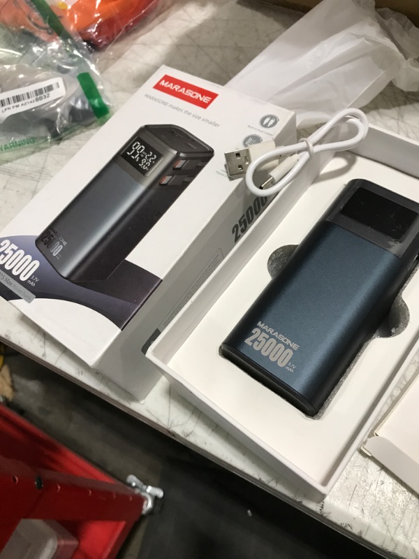 Photo 2 of Power Bank, 25000mAh Portable Charger Power Bank, The Same 4680 Battery for New Energy Vehicles, Fast Charging Built-in USB-C Cable with 4-Port for iPhone 16/15 Pro Max Plus, iPad, Dell, Samsung etc