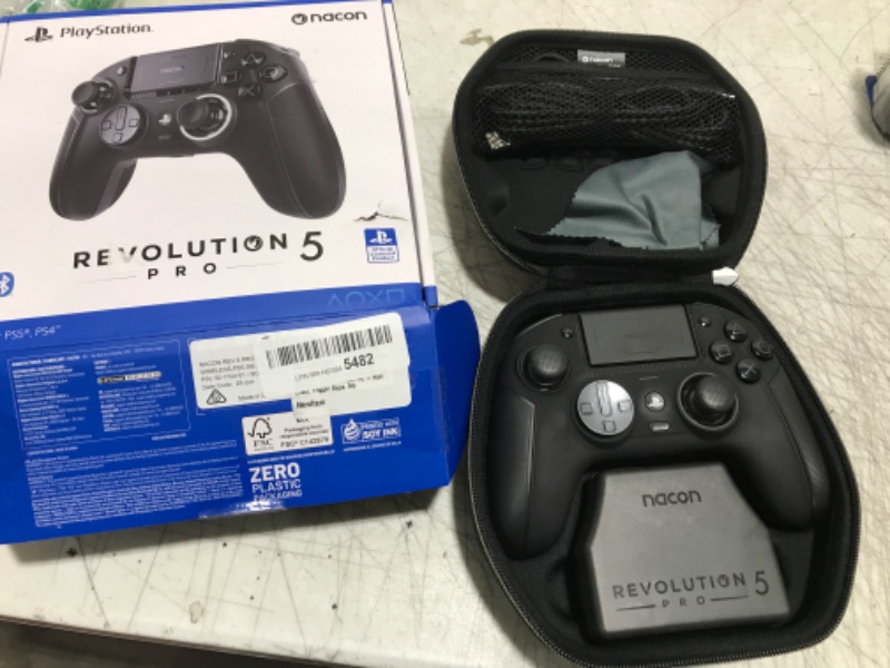 Photo 2 of NACON Revolution 5 Pro Officially Licensed PlayStation Wireless Gaming Controller for PS5 / PS4 / PC - Hall Effect, Trigger Stops, Mappable Buttons, Bluetooth Audio - Triple Black