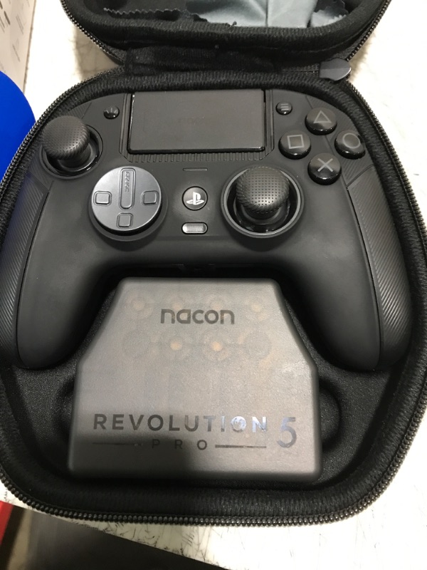 Photo 3 of NACON Revolution 5 Pro Officially Licensed PlayStation Wireless Gaming Controller for PS5 / PS4 / PC - Hall Effect, Trigger Stops, Mappable Buttons, Bluetooth Audio - Triple Black