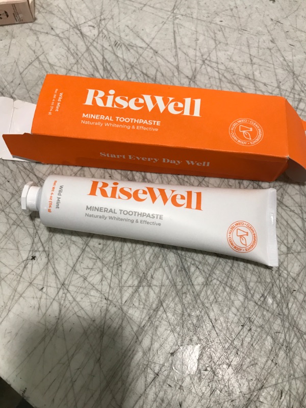 Photo 2 of RiseWell Mineral Toothpaste - Natural Hydroxyapatite Toothpaste - Fluoride-Free, SLS-Free, Natural Remineralizing Toothpaste Without SLS - Made by Dentists Toothpaste, Wild Mint 4 Oz