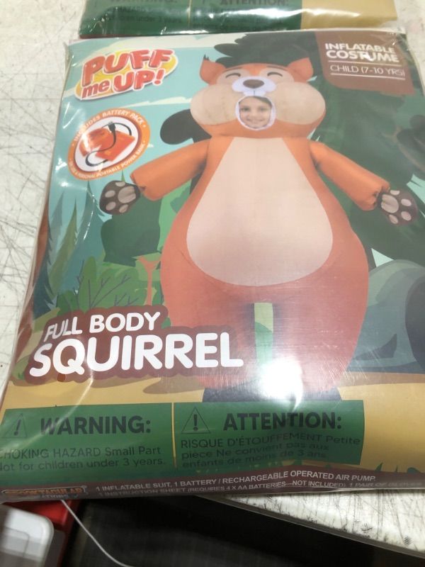 Photo 1 of Spooktacular Creations Kids Halloween Inflatable Costumes, Squirrel Full Body Inflatable Costume with a pair of Gloves, Cute Blow-up Suit Costume for Halloween Animal Themed Cosplay Party 7-10 Y