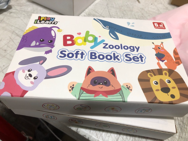 Photo 2 of iPlay, iLearn Baby Cloth Books 6-12 Month, Infant Soft Touch Feel Marine Farm Animal Crinkle Book Set, Newborn Carseat Crib Toy, Babies Stocking Stuffer Gifts 9 18 24 Month 1 2 3 Year Toddler Boy Girl