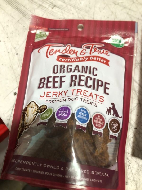 Photo 2 of Tender & True Organic Jerky Treat for Dogs Beef Flavor - Case of 10 - 4 oz
Exp 12/13/2024