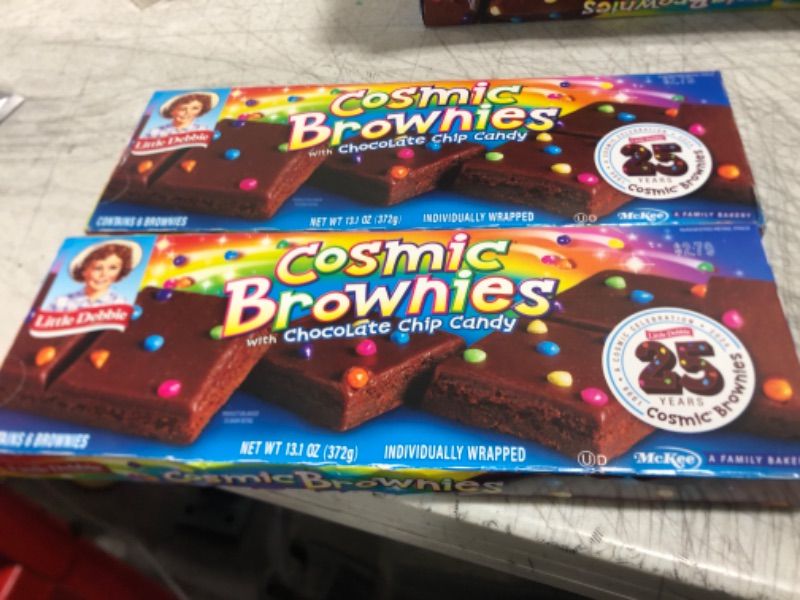 Photo 1 of Little Debbie Cosmic Brownies, 6 Individually Wrapped Brownies, 13.1 OZ Box 13.1 Ounce (Pack of 2)
Exp  12/02/2024