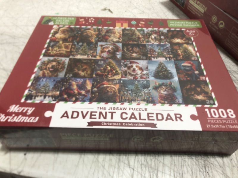 Photo 2 of Advent Calendar 2024 Christmas Jigsaw Puzzles,1008 Pieces Jigsaw Puzzle 24 Days Christmas Countdown Advent Calendar Puzzle, Family Game Xmas Holiday Puzzles Gift Decorations for Kids Adults Boys Girls