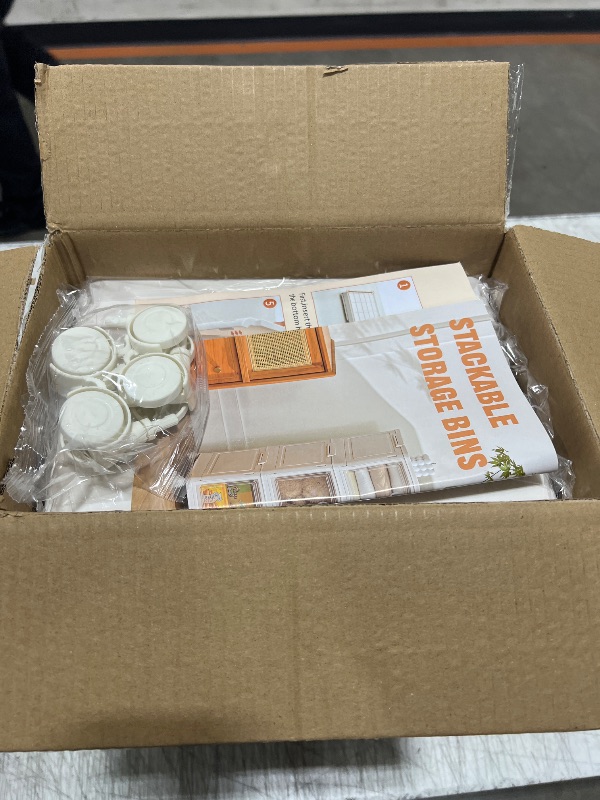 Photo 1 of Collapsible Plastic Storage Bins With Wheels?Clear Stackable Storage Bins with Lids, Stackable Storage Bins with Open Door, Folding Storage Bins Organizer for Closet, Bedroom, Living Room