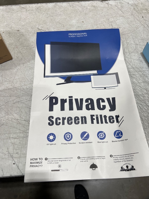 Photo 2 of [2 Pack] 24 Inch Computer Privacy Screen for 16:9 Aspect Ratio Widescreen Monitor, Eye Protection Anti Glare Blue Light Computer Monitor Privacy Filter, Removable Anti-Scratch 24in Protector Film