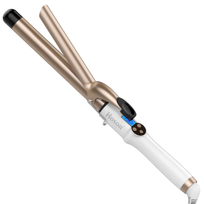 Photo 1 of Hoson 1 Inch Curling Iron Professional Ceramic Tourmaline Coating Barrel Hair Curler, LCD Display with 9 Heat Setting(225°F to 450°F for All Hair Types, Glove Include)