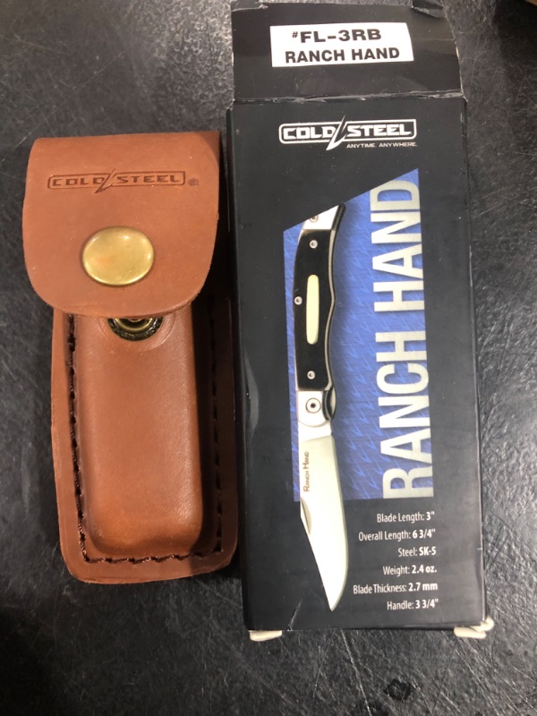 Photo 2 of Cold Steel Ranch Hand 3" SK-5 Razor-Sharp Blade 3.75" Faux Sawed Bone Handle Compact Pocket Versatile Folding Knife w/Liner Lock