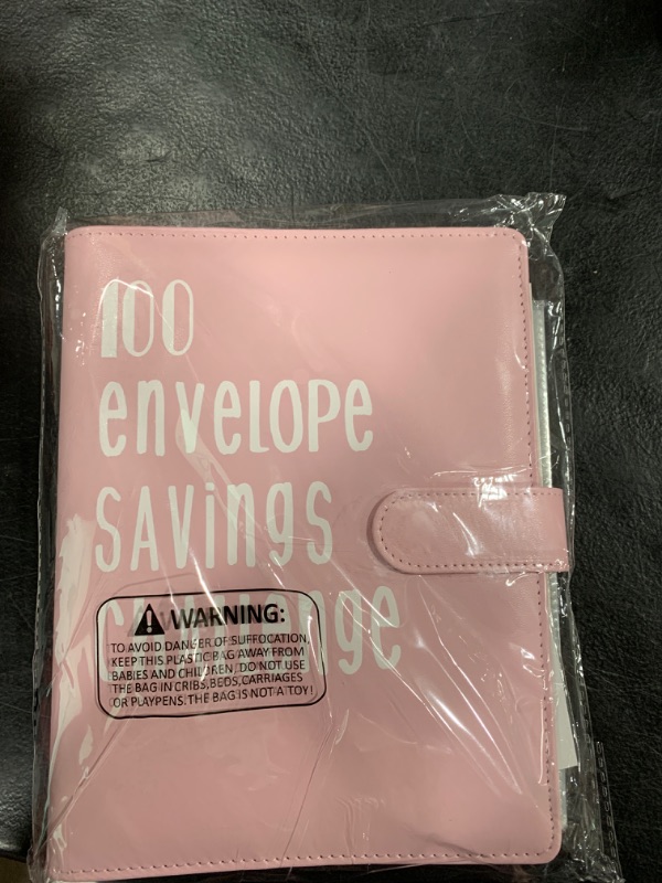 Photo 2 of 100 Envelopes Challenge Binder Kit A5 Size Money Saving Budget Binder with Numbers 100 Day Cash Envelopes Savings Challenges Book Planning to Save $5050 Light Pink