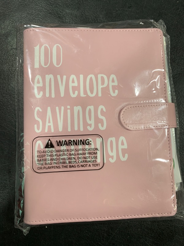 Photo 2 of 100 Envelopes Challenge Binder Kit A5 I  Size Money Saving Budget Binder with Numbers 100 Day Cash Envelopes Savings Challenges Book Planning to Save $5050 Light Pink