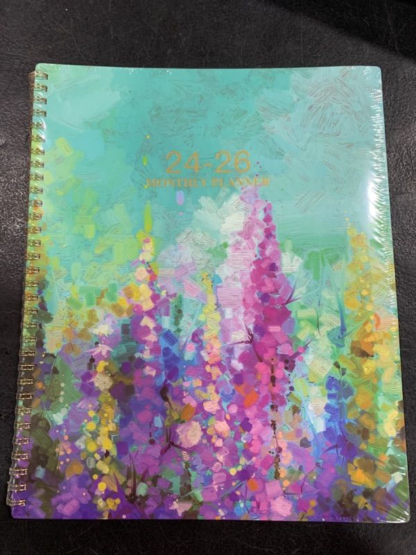 Photo 2 of 2024-2026 Monthly Planner - JUL 2024 - JUN 2026, 24-Month Planner, 2-Year Monthly Planner 2024-2026, 9" x 11", Monthly Planner with Tabs, Contacts + Back Pocket + Twin-wire Binding - Oil Painting