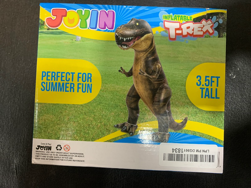 Photo 2 of JOYIN T-Rex Dinosaur Inflatable, Tyrannosaurus Rex Inflatable Dinosaur Toy for Party Decorations, 38" Dinosaur Birthday Party Gift for Kids and Adults