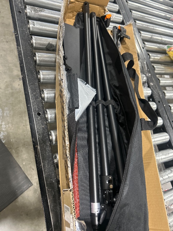 Photo 3 of EMART Backdrop Stand, 8.5ft Height 10ft Width Adjustable Background Support Kit with Flat Steel Base for Photography, Photo Pipe and Drape Stand for Parties Birthday Video Studio - Black