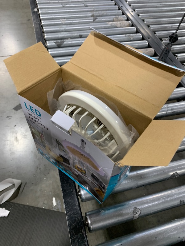 Photo 1 of Biukis Socket Ceiling Fan with Light: Small Enclosed Ceiling Fans with Lights and Remote 3 Speed Wind Light Colors Adjustable for Small Bedroom Garage Toolroom Storeroom Indoor Bathroom Kitchen White