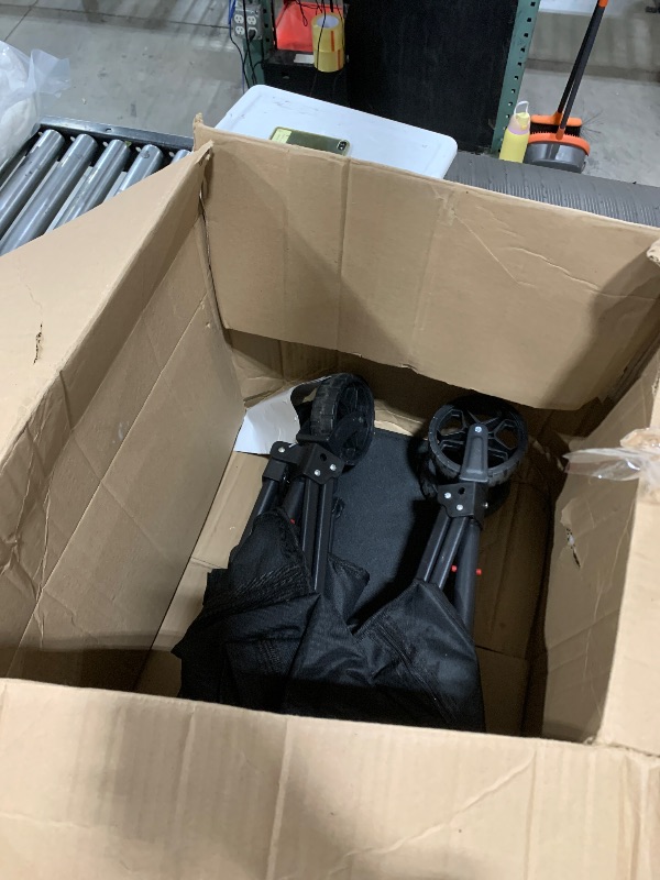 Photo 1 of Eusuncaly Collapsible Wagon Cart with Wheels Foldable Wagon Folding Outdoor Utility Wagon Grocery Wagon for Camping Shopping Sports Gardeing Fishing (Black)