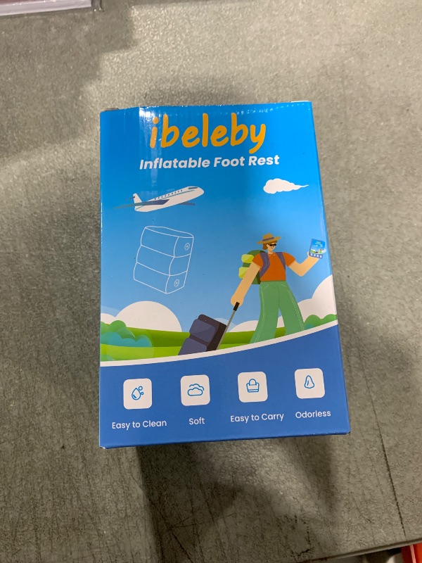 Photo 1 of Inflatable Foot Rest for Air Travel - Airplane Foot Rest Adjustable Height Leg Pillow for Kids & Adults on Plane, Car, Train, Office and Home (1 PCS)