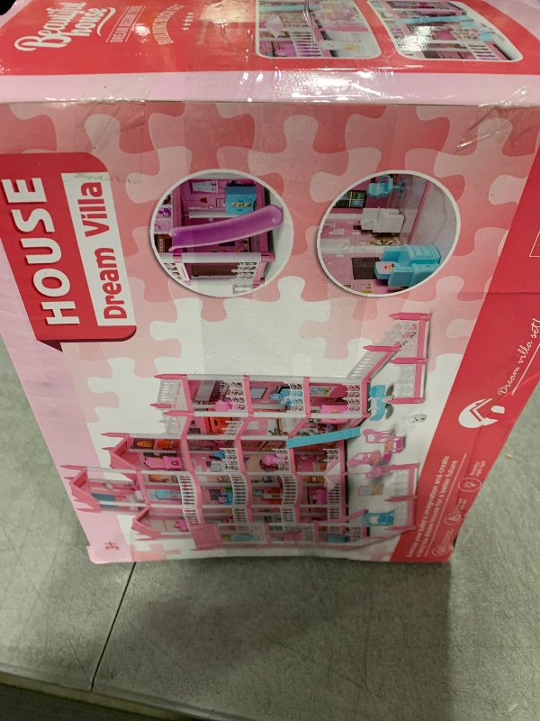 Photo 3 of 5-Story Dream Doll House for Girls with 19 Rooms, Lights, Dolls, and Furniture - Large DIY Playhouse for Grils Ages 3-16 - Perfect Imaginative STEM Gift for Birthdays & Holidays & Christmas