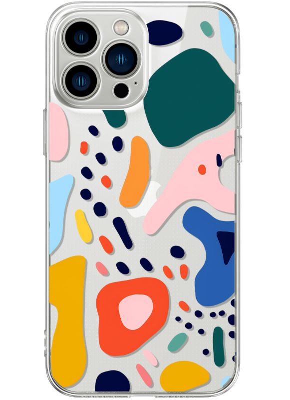 Photo 1 of TUFTA iPhone 13 Pro Case Cute Soft Clear TPU Protective Case Bumper Shockproof Phone Cover with Cute Cartoon Colorful Geometric Doodle Pattern Design for Girls and Women-Spectacular Nature Symphony